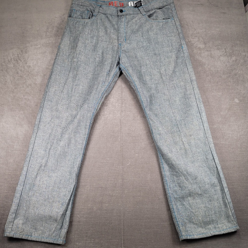 Red Ape Vintage Baggy Skater Hip‎ Hop Denim Jeans Light Wash Blue Denim 40x32